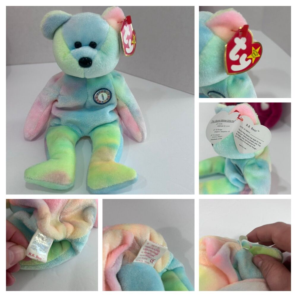 Vintage Collection of Ty Beanie Baby Bears. Spangle,Patriot,Erin,B.B. Bear - Picture 8 of 12